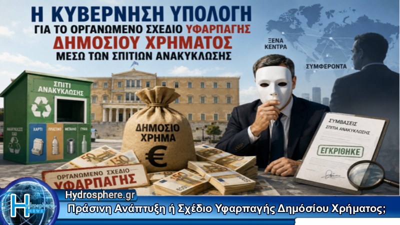 Η Κυβέρνηση υπόλογη για το Οργανωμένο Σχέδιο Υφαρπαγής Δημοσίου Χρήματος μέσω των Σπιτιών Ανακύκλωσης